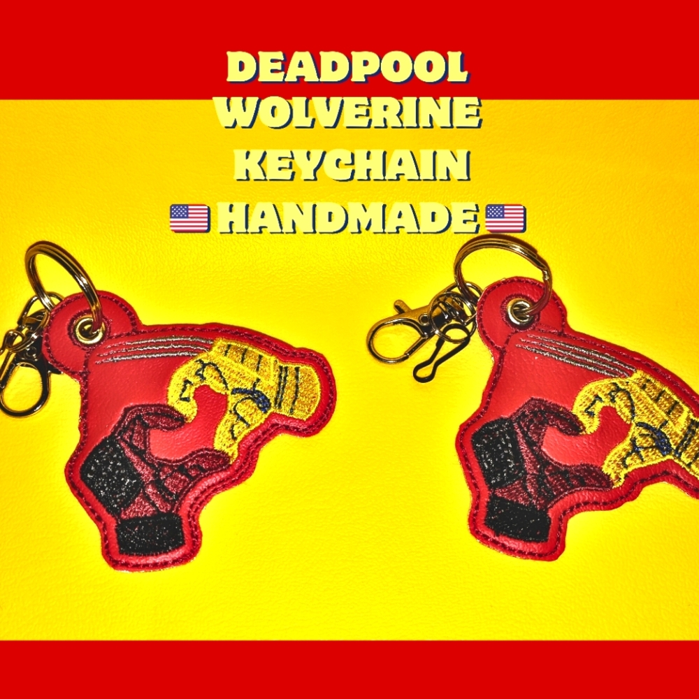 NEW! 2pc Deadpool vs Wolverine keychains friends marvel Disney inspired